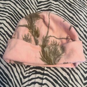 pink camo fleece beanie